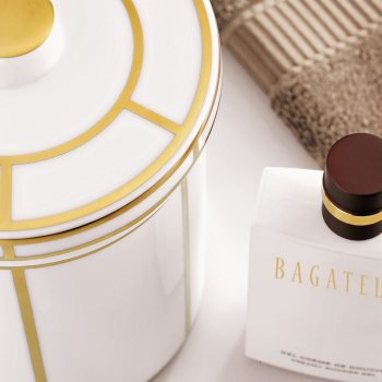 Керамическая банка с крышкой THG Ithaque Decor Or A7A-A02-4611 белый