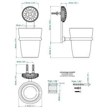 Стакан THG Hirondelles Gold Stamped A4L-A02-536 хром