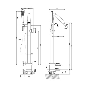 Смеситель для ванны Gessi 45028.299 Matte Black