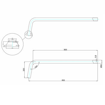 Труба соединительная Burlington W21/ARCW21 CHR хром