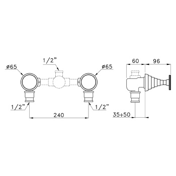 Внешняя часть встраиваемого смесителя душа Stella Titian 3292TR, хром TT 01300 CR00