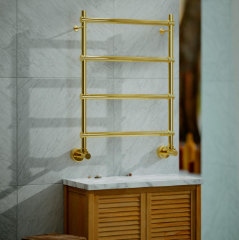 Полотенцесушитель водяной Margaroli Sole 4424704GON 72x54 золото