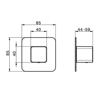 Внешняя часть встраиваемого смесителя Cisal Cubic хром CU00331021