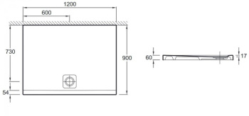 Душевой поддон 120x90 Jacob Delafon Odeon Up N115K-220