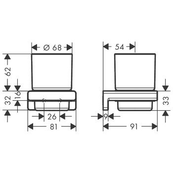 Стакан для зубных щеток hansgrohe AddStoris 41749340 шлифованный черный хром
