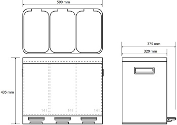Контейнер для сортировки мусора Bemeta Home 104315262