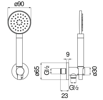 Душевой набор Nobili AD146/54IX хром