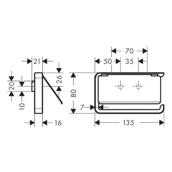 Axor Universal Держатель т/б с крышкой, подвесной, цвет: полированное золото 42836990