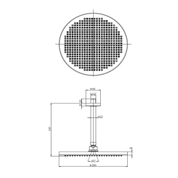 Bossini Apice Верхний душ &Oslash;280 мм., с потолочным держателем 237 мм., цвет: белый матовый H314