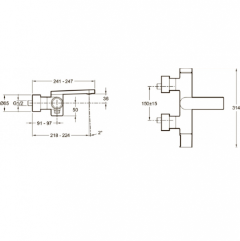 Смеситель для ванны Jacob Delafon Composed E73095-CP