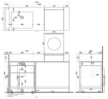 Раковина накладная Cielo I Narcisi NALASF PL 130 см голубой