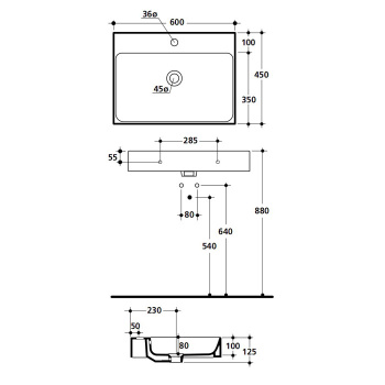 Полотенцедержатель Kerasan Cento 410 мм ФРОНТАЛЬНЫЙ для раковин 3530, БОКОВОЙ для 3530/1/2/3/4/5/6/3545 и 3550, хром 911601