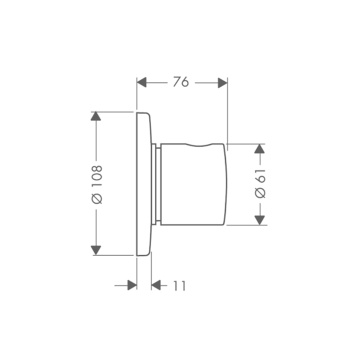 Axor Uno Запорный вентиль, встраиваемый, Trio/Quattro ¾ (внешняя часть), цвет: хром 38933000