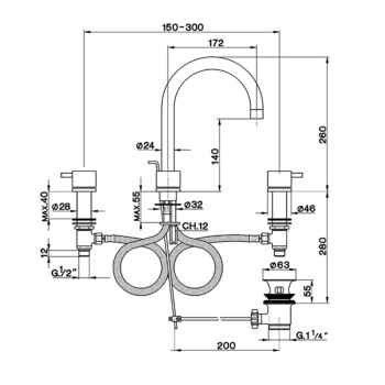Смеситель для раковины Cisal Less New LN00106040 черный