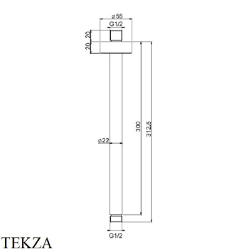 Держатель верхнего душа Fima Carlo Frattini Wellness 300, потолочный монтаж, бронза F2586BR