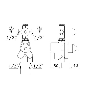 Встраиваемая часть термостатического смесителя для душа Stella IS3296 с переключателем на 2 выхода UN 06003 0000