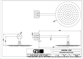 Верхний душ Gessi Emporio Emporio shower 47257.238 Mirror Steel