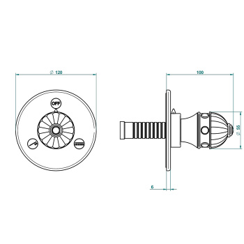 Переключатель THG Hamptons G4R-B01-48M2SB polished nickel