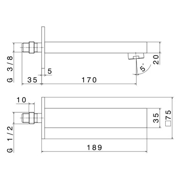 Настенный излив Kerama Marazzi Futura хром 66487KM.21.018