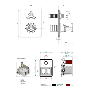 Смеситель для душа THG Les Ondes G8A-F31-5300BE soft matt gold