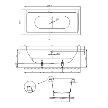 Стальная ванна Bette Free 190x90 6831-000 PLUS