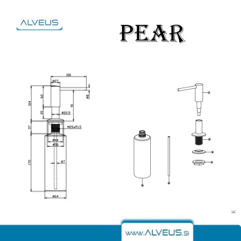 Дозатор для мыла Alveus PEAR SAT,