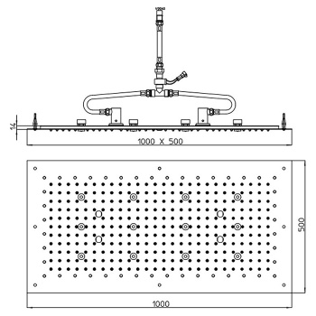 BOSSINI DREAM-XL RECTANGULAR Верхний душ 1000 x 500 мм, с 12 LED RGB, блок питания/управления, Cromo