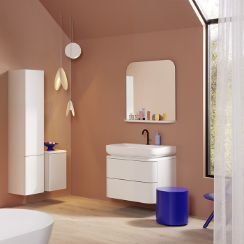 Burgbad B.ME Комплект мебели 80х55х68cм., подвесной, 2 ящика, c раковиной, с 1 отв., 2 шкафа, цвет: белый матовый SGTV080 F5981