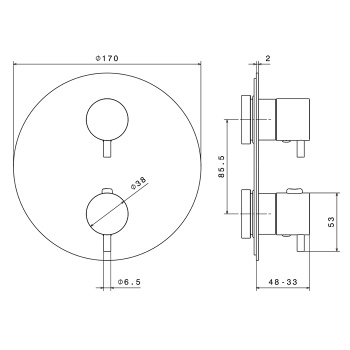 Смеситель для душа термостат Newform Xt с переключателем до 5 источников, для 31061/31020/27888/27889, хром 67608E.21.018