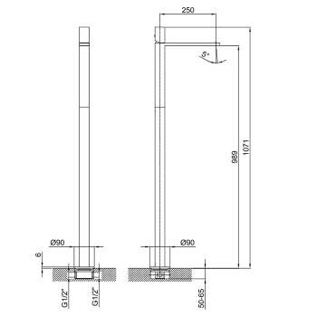 Смеситель для раковины Fantini Milano 31 93 3036B сталь