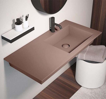 Раковина подвесная Cielo Era ERLA100DX CP 100 см правая розовый