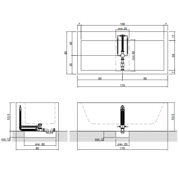 Ванна из искусственного камня Antonio Lupi Biblio 170x80 BIBLIO22 Bianco/cr