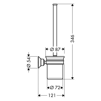 Axor Montreux Туалетный ершик, настенный, цвет: шлифованная бронза 42035140
