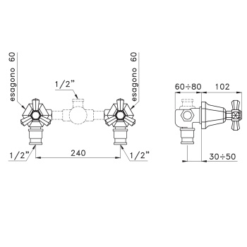 Встраиваемый смеситель для душа Stella Eccelsa 3292TR без переключателя, золото 24К EC 01300 AU00