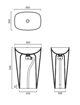 Раковина 55×38 h85 Catalano Green Tortora satinato 0428550032