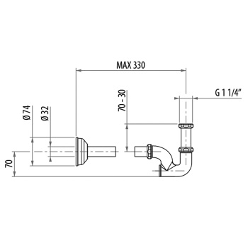 Сифон для раковины/биде Gattoni Accessori 1/1 4  хром 0154/00C0