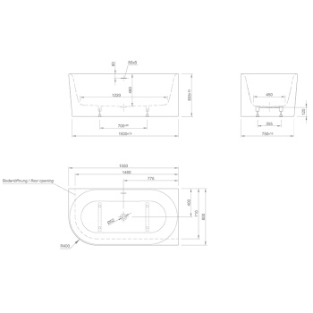 Акриловая ванна KNIEF Fresh 155x75 0100-237-06WM