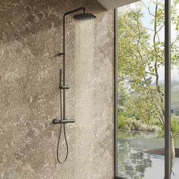 Душевая стойка с термо смес. Newform Xt верхний душ 250, ручной душ, шланг 150 см, хром 61165.21.018