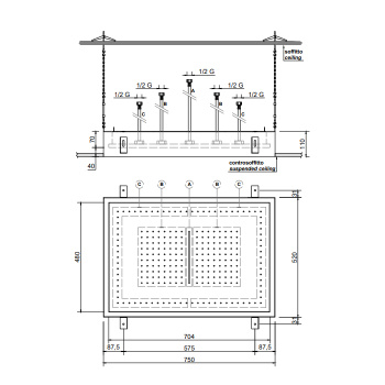 Душевая система встраиваемая Antonio Lupi Meteo 75x52x11, полированная сталь А0002423720