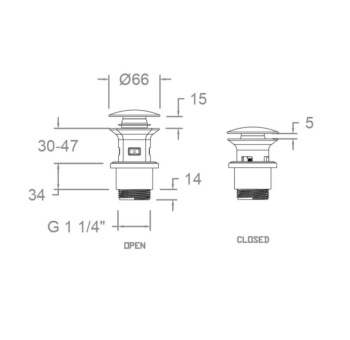 Клапан сливной Ramonsoler пластиковый черный 1221PNM