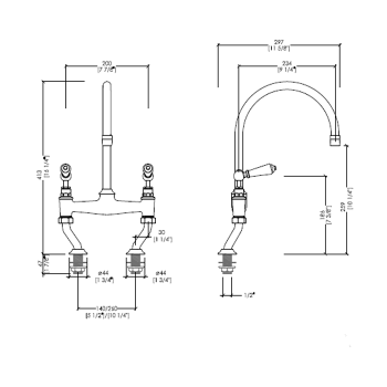 Смеситель для кухни настенный Devon&Devon Heritage хром MARF615CR