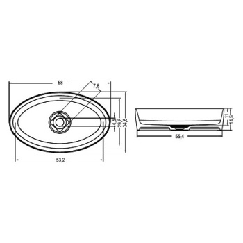 Раковина OVAL 58х35х15 W025001105