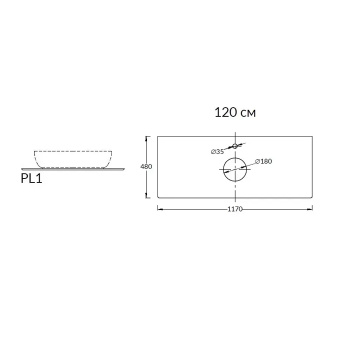 Столешница из керамогранита Kerama Marazzi Plaza Риальто 120 бежевая PL1.SG560420R\120