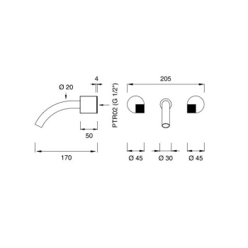 Смеситель для ванны CЕА Design Duet DET 25 S сталь