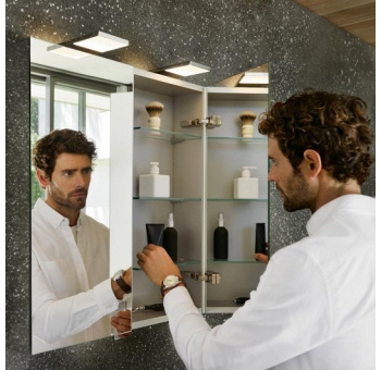 Шкаф зеркальный с двойной подсветкой Keuco Royal 80 14403171301 хром