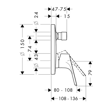 Смеситель для ванны hansgrohe Focus СМ, 31946000 со встроенной защитной комбинацией хром