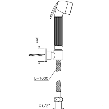 Гигиенический душ Nicolazzi Doccia шланг 100см, с держателем, тёмная бронза 5523DB