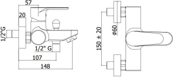 Смеситель для ванны с душем Paffoni Green GR022CR