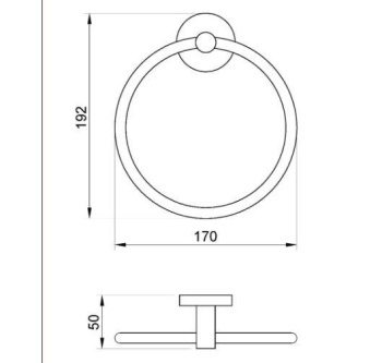 Вешало для полотенец Nofer круглое NIZA матовое 16860.S