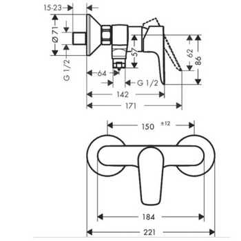 Смеситель Hansgrohe Talis E 71760000 для душа